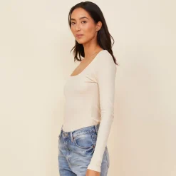 MONROW 90'S Rib Long Sleeve OFFWHITE Cheap